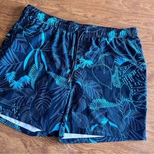 Goodfellow & Co. Navy Blue green Tropical Print swimshort Men’s Size XXL